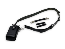 Load image into Gallery viewer, Firefighter Leather Radio Holster with Belt, Strap, Anti-Sway Strap, and Mic Loops. Perfect for Firefighters, EMT, Police