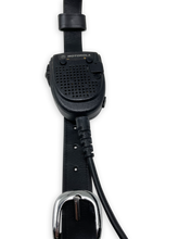 Load image into Gallery viewer, Firefighter Leather Radio Holster with Belt, Strap, Anti-Sway Strap, and Mic Loops. Perfect for Firefighters, EMT, Police