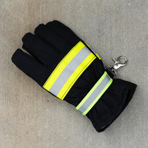 Heavy-Duty Firefighter Turnout Gear Glove Strap w/ Reflective Strap