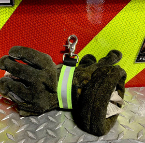 Heavy-Duty Firefighter Turnout Gear Glove Strap w/ Reflective Strap